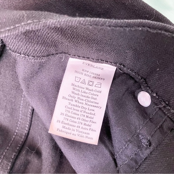 Everlane The High Rise Skinny black denim jeans size 28 ankle - Picture 9 of 12